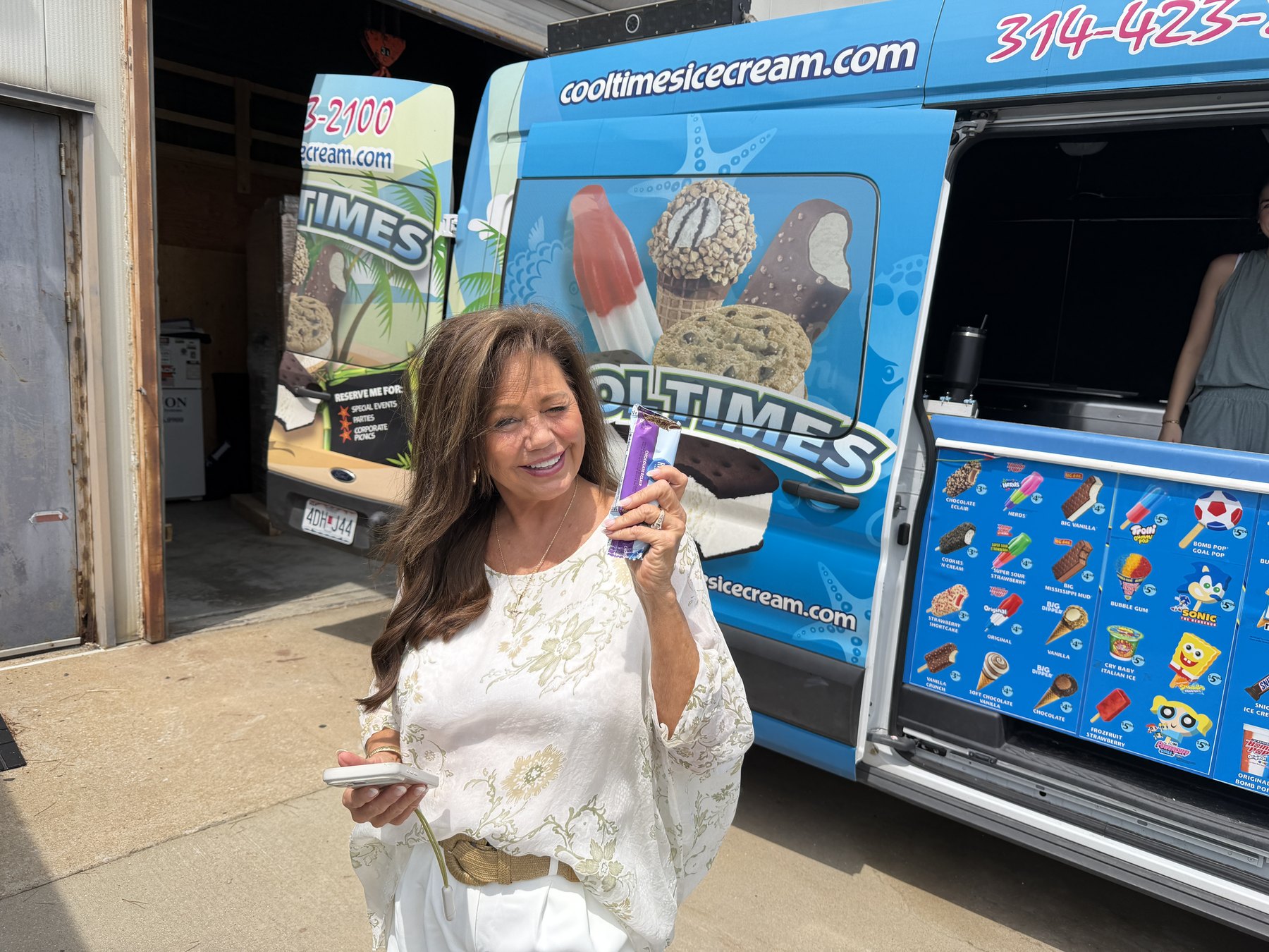 Teresa Brewer enjoying VISION Ice Cream Day
