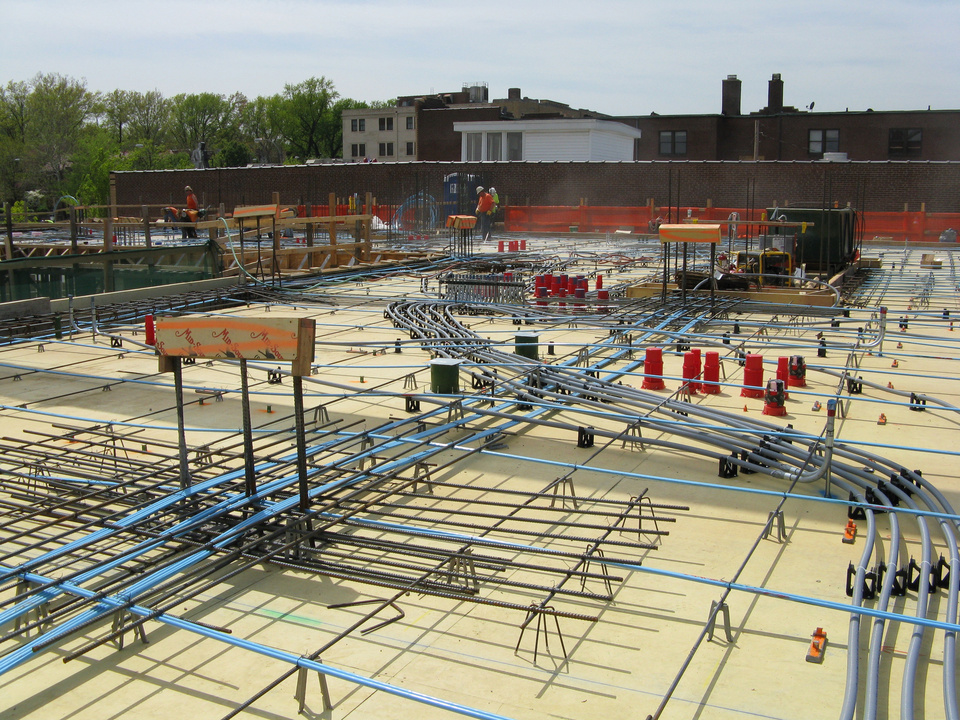 Electrical pathways being coordinated during construction