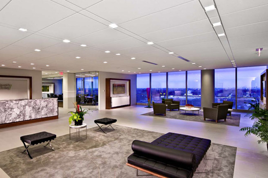 Cassidy Turley lobby with integrated architectural lighting