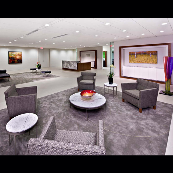 Cassidy Turley reception and seating area