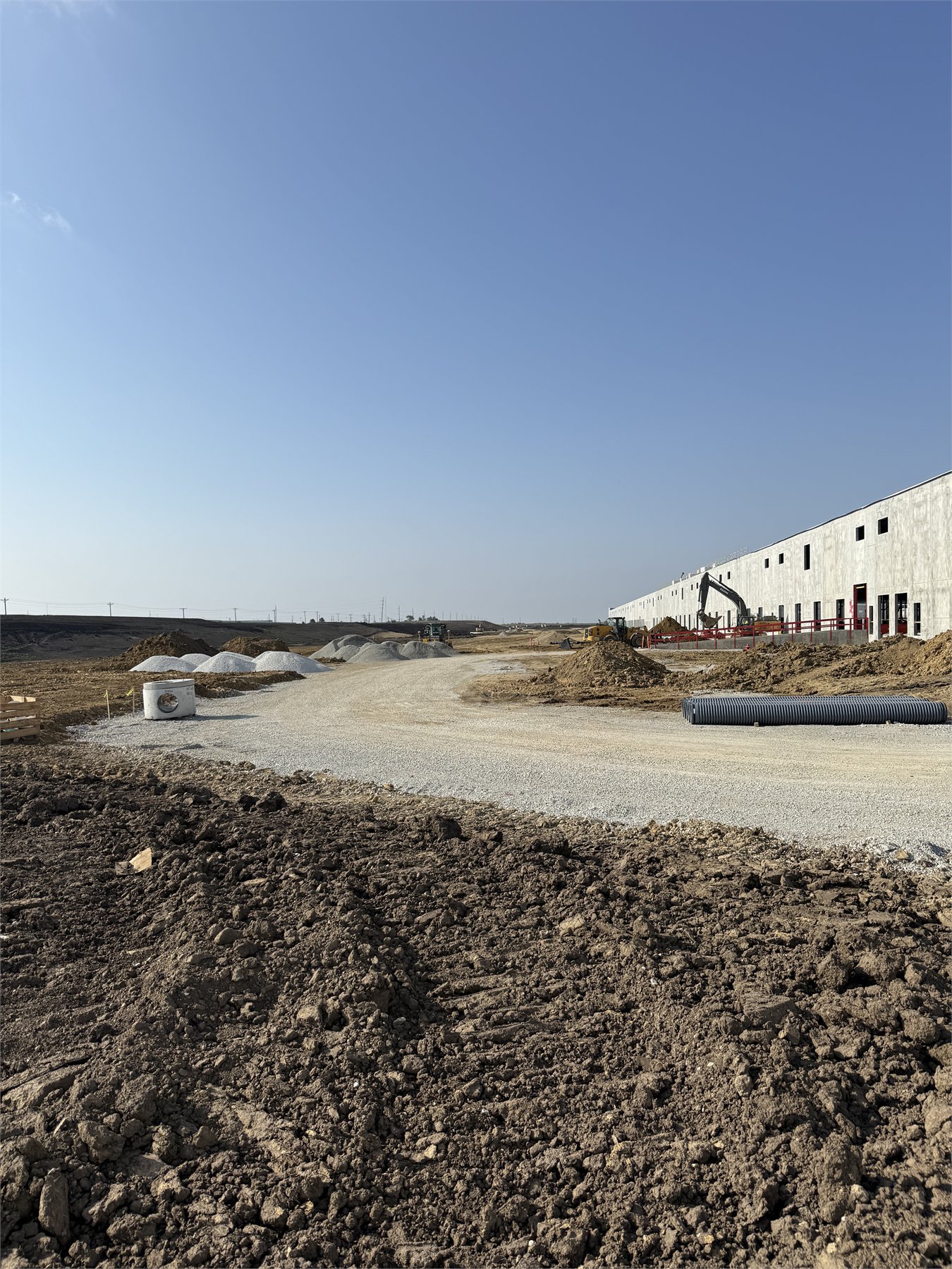 Northeast view across Project GRIT construction in May 2025